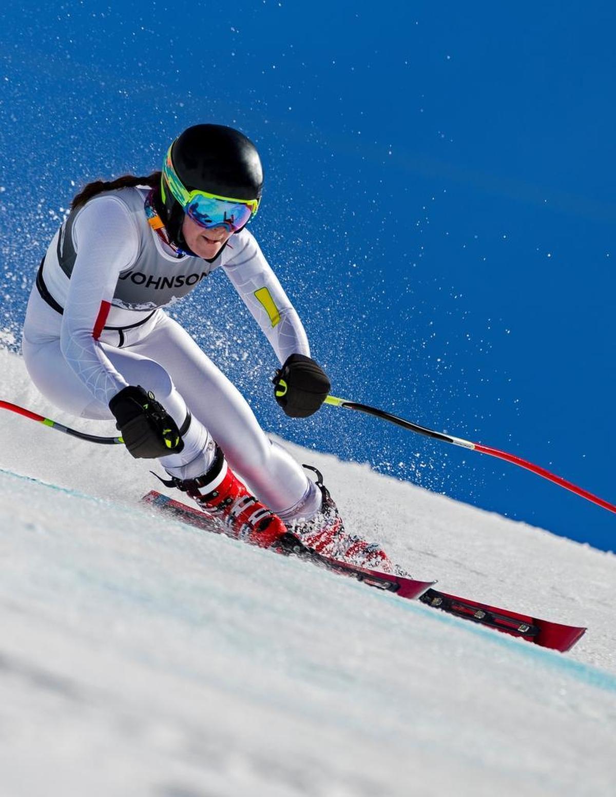 Western Washington University student Breezy Johnson of the U.S. Alpine Ski Team skis a super-G training course Sept. 9, 2016, in Portillo, Chile.