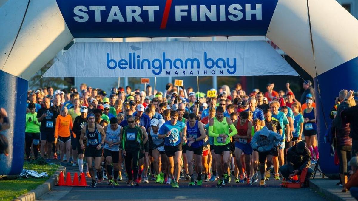 Runners take off from the start of the Bellingham Bay Marathon at Lummi Nation School on Lummi Reservation in September. Three Bellingham runners will represent the city in the Wakashio Marathon on Sunday in Tateyama, Japan, one of Bellingham’s sister cities.