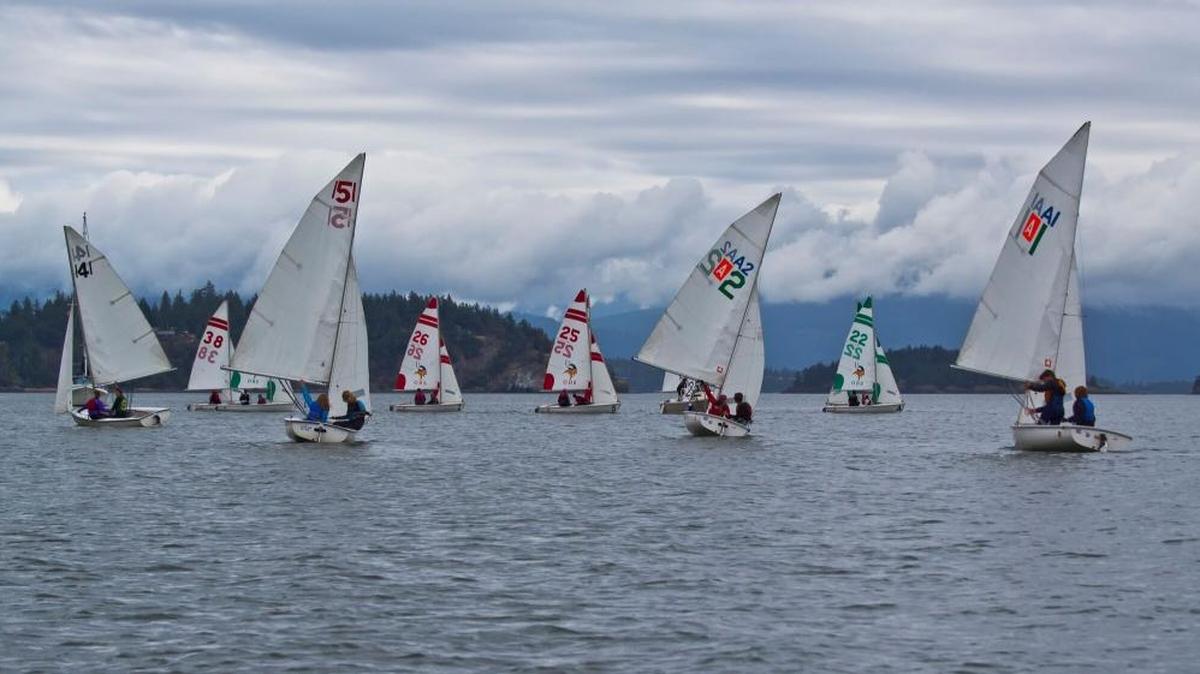 High school sailors race during the Northwest Interscholastics Sailing Association District Championship, held last weekend in Anacortes. Sehome won the title and advances to next weekend’s national championships.
