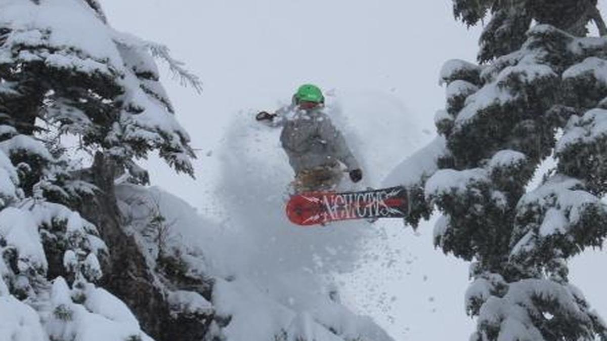 Glacier’s Hank Kennedy practices at Mt. Baker Ski Area. Kennedy won the men’s snowboarding title at the Freeride Junior World Championships held Feb. 4 in Andora.