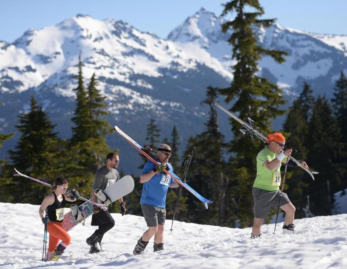 Participants of the 2017 Ski to Sea race start the event’s cross-country ski leg on Sunday, May 28, 2017.