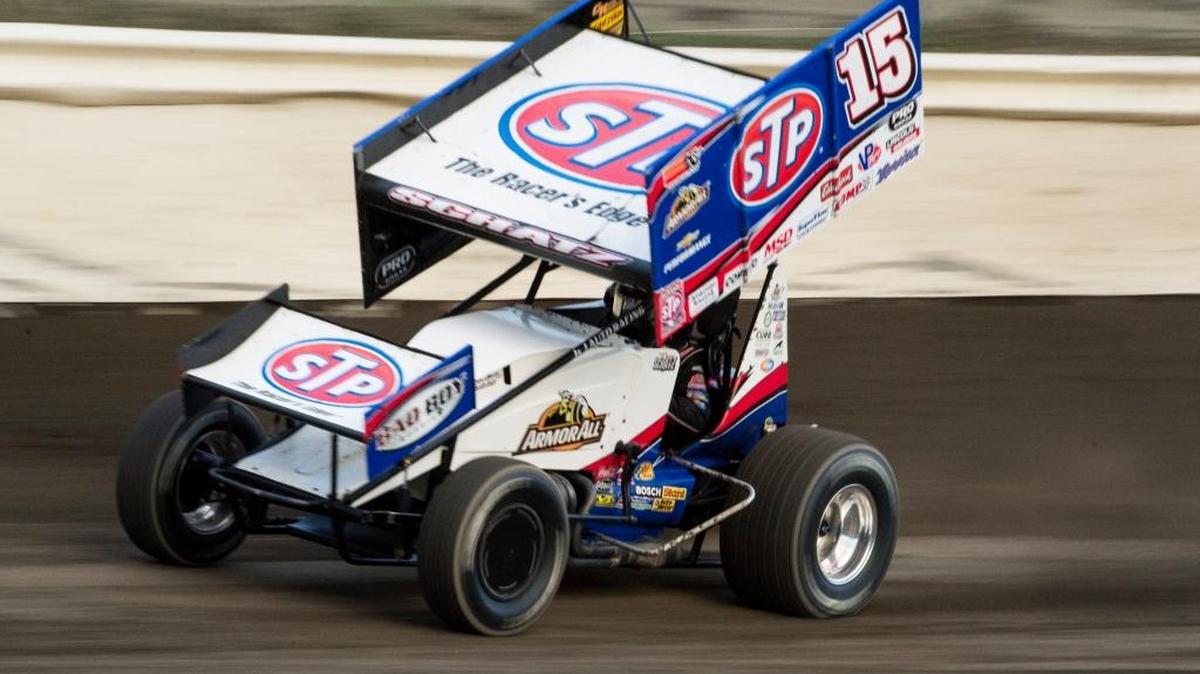 
Donny Schatz races down a straightaway on the opening night of World of Outlaws on Friday, Aug. 29, 2014 at Skagit Speedway in Alger. Schatz is the favorite to win again at Skagit Speedway, as the locals will try to upset the top Outlaws driver. 
